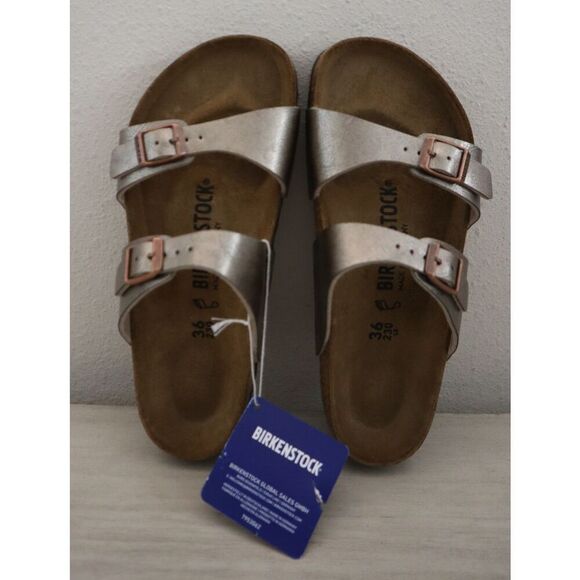 Birkenstock Women's Sz EUR 36 US 5-5.5 Taupe Sydney Birko-Flor Graceful Sandals - Picture 2 of 13